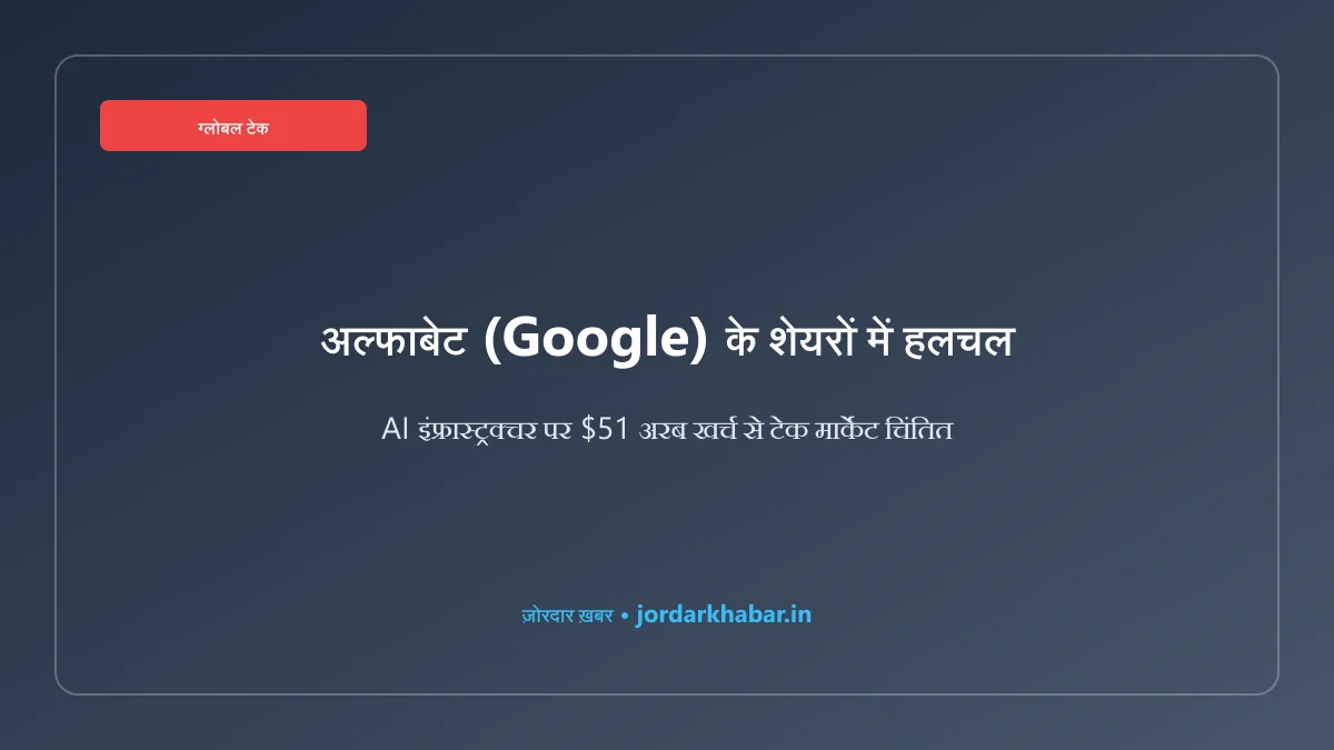 वॉल स्ट्रीट शेयर बाजार और गूगल एआई डेटा सेंटर का प्रतीकात्मक चित्र